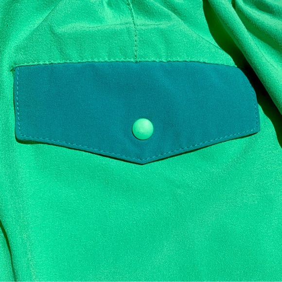 Patagonia Shorts M 2.5” Inseam Green Teal Drawstring Two Tone Pockets - Picture 6 of 8